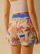 CAJUNI Women's Vacation Casual Summer Beach Boho Colorful Printed Wide Leg Ultra-Short Shor